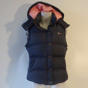 Girls Youth Jack Wills England Blue, Pink Hooded Down Puffer Vest 12